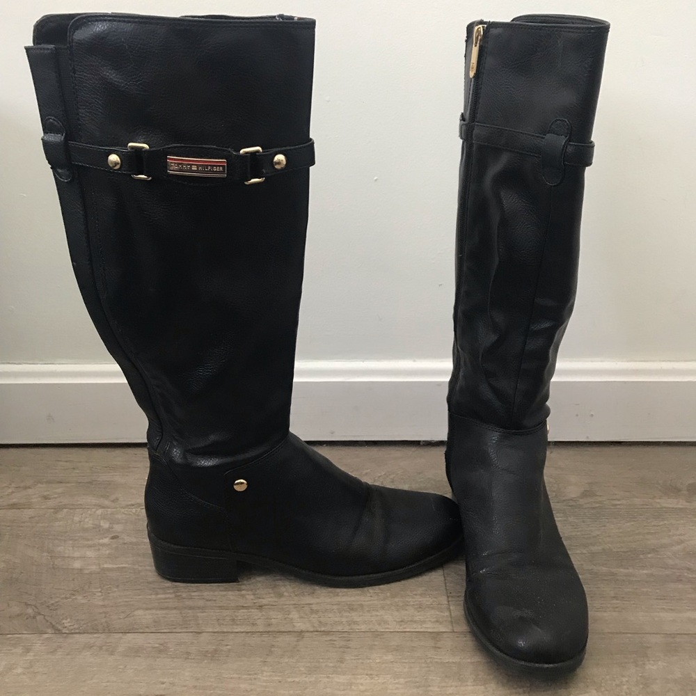 Tommy Hilfinger black riding boots size 8.5